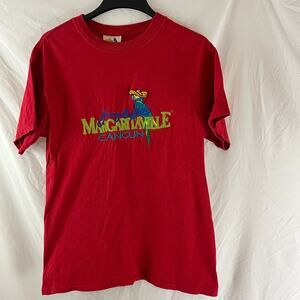 Jimmy Buffet Margaritaville Cancun Embroidered Parrot Graphic T-Shirt Small